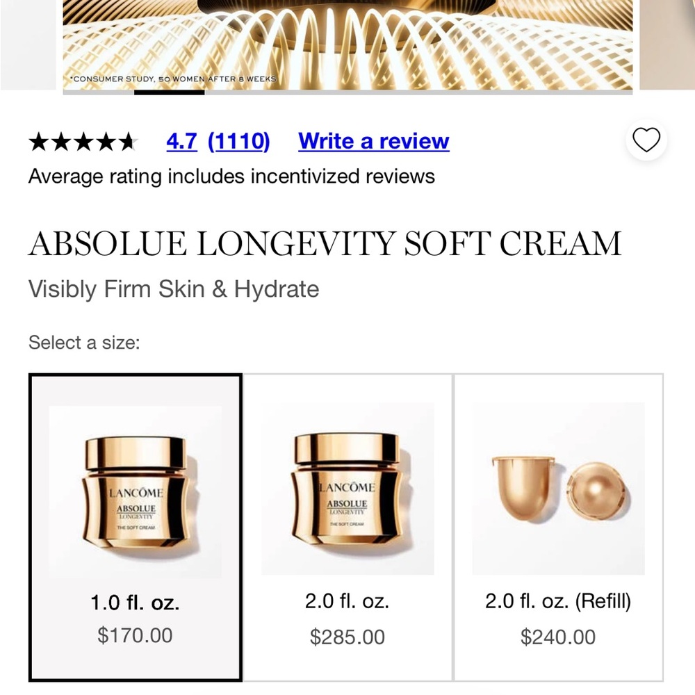 NIB Lancôme Absolue Soft Cream Revitalizing & Brightening 30ml / 1.0oz